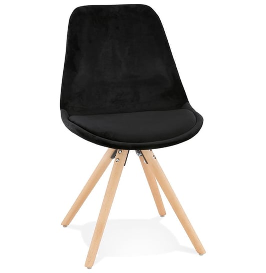 JONES krzesło tapicerowane k. czarny nogi natural Kokoon Design