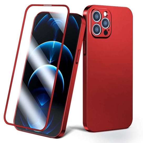 Joyroom 360 Full Case etui pokrowiec do iPhone 13 Pro obudowa na tył i przód + szkło hartowane czerwony (JR-BP935 red) JoyRoom