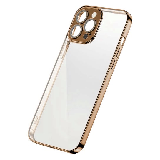 Joyroom Chery Mirror Case etui pokrowiec do iPhone 13 Pro Max obudowa z metaliczną ramką złoty (JR-BP909 gold) JoyRoom