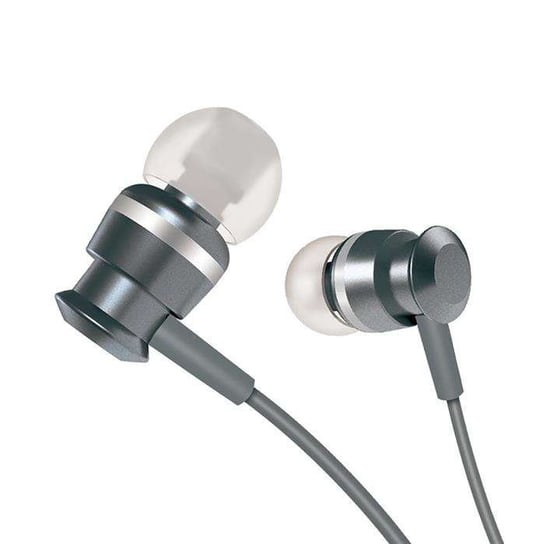 Joyroom dokanałowe metalowe słuchawki 3,5 mm mini jack z pilotem i mikrofonem szary (JR-EL122) JoyRoom