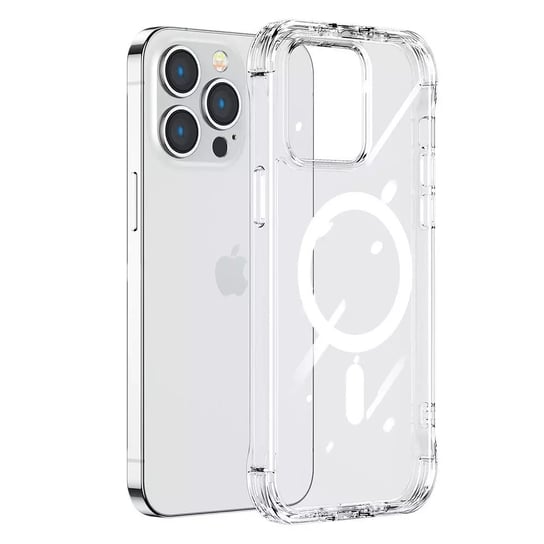 Joyroom Magnetic Defender magnetyczne etui do iPhone 14 Plus pancerny pokrowiec z haczykami podstawką przezroczysty (kompatybiln 4kom.pl