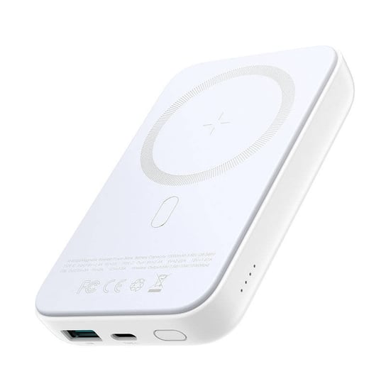 Joyroom power bank 10000mAh 20W Power Delivery Quick Charge magnetyczna ładowarka bezprzewodowa Qi 15W do iPhone kompatybilna z MagSafe biały (JR-W020 white) JoyRoom