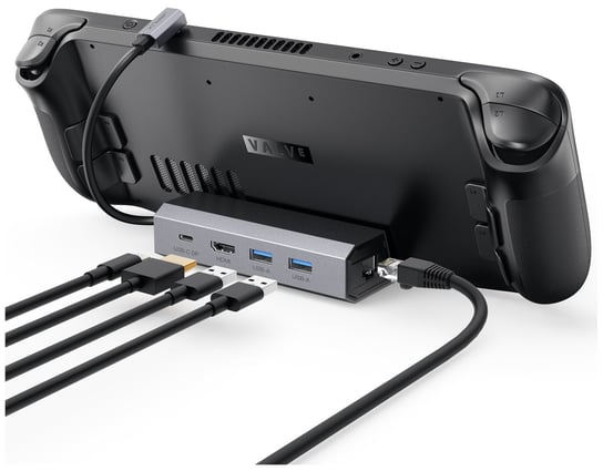 JSAUX HB0602 HUB USB-C do Steam Deck HDMI 4K USB-A RJ45 Ethernet 100 Mbps Tradebit