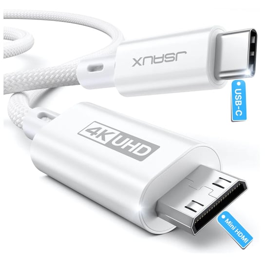 JSAUX kabel USB-C do Mini HDMI 4K 30Hz 2k 60Hz Biały 3m Tradebit