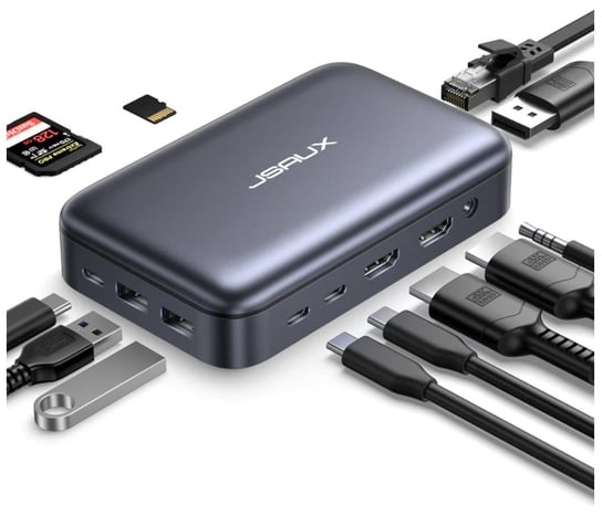JSAUX OmniCase 2 Pro HUB USB-C HDMI 4K 60Hz DisplayPort USB 3.0 PD 100W RJ45 Gigabit Ethernet Tradebit