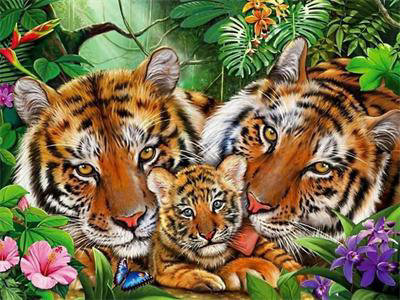 Ju-Piter, Diamentowa mozaika Rodzina tygrysów 60666 JU-PITER