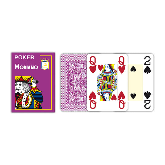 Jumbo Index Poker Plastic, karty, Modiano, fioletowe Modiano
