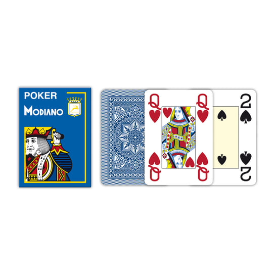 Jumbo Index Poker Plastic, karty, Modiano, niebieskie Modiano
