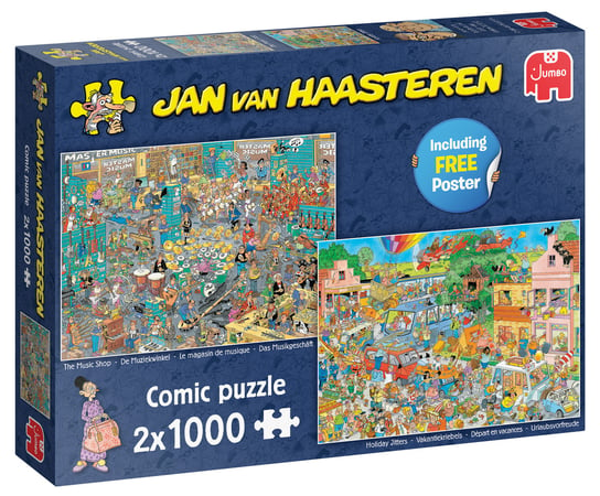 Jumbo, puzzle, Jan van Haasteren, - sklep muzyczny / wakacyjny stres, 2x1000 el. Jumbo