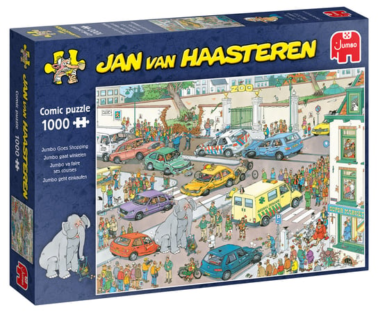 Jumbo, puzzle, Jan Van Haasteren, Słoń na zakupach, 1000 el. Jumbo