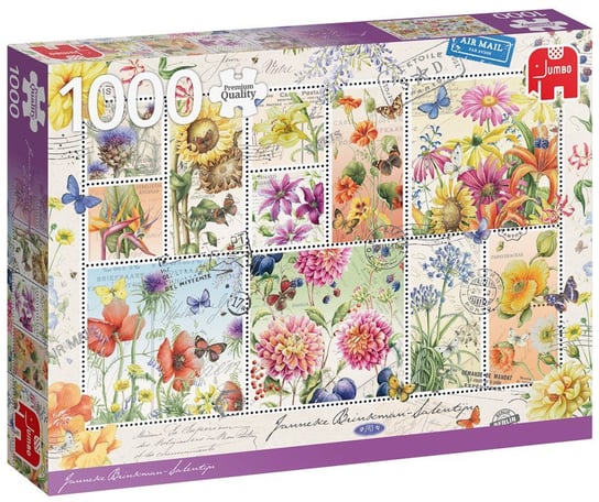 Jumbo, puzzle, Znaczki z letnimi kwiatami, 1000 el. Jumbo