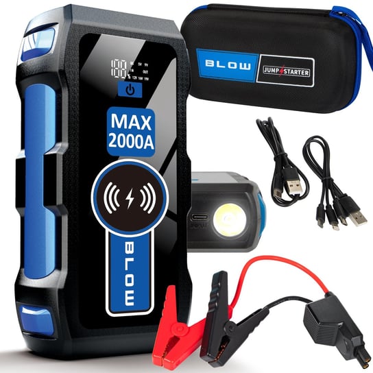 JUMP STARTER ROZRUCH BOOSTER 2000A POWERBANK MOCNY LATARKA ZESTAW 12000mAh Blow