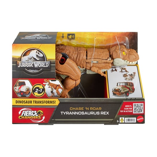 JURASSIC WORLD FIGURKA TYRANOZAUR T-REX 2W1 TRANSFORMACJA W AUTO Mattel