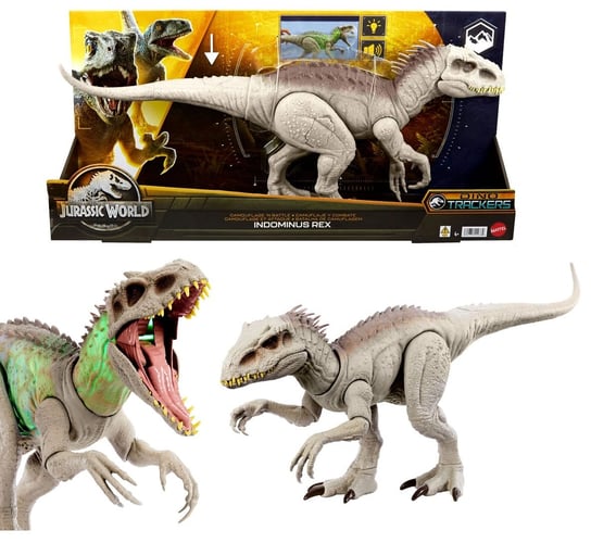 jurassic world indominus rex 60cm ogromny dinozaur dźwięk i efekty świetlne Mattel