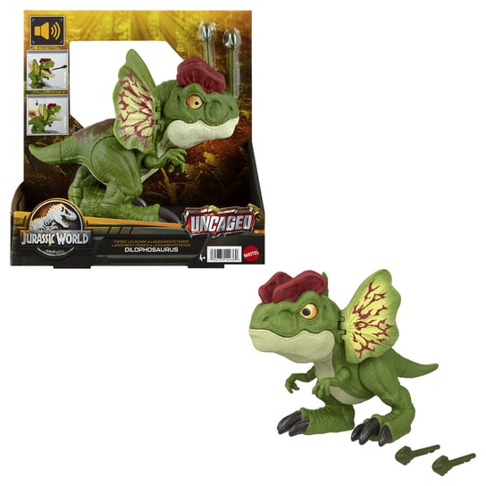 Jurrasic World, figurka, dinozaur Dilophozaurus Mattel