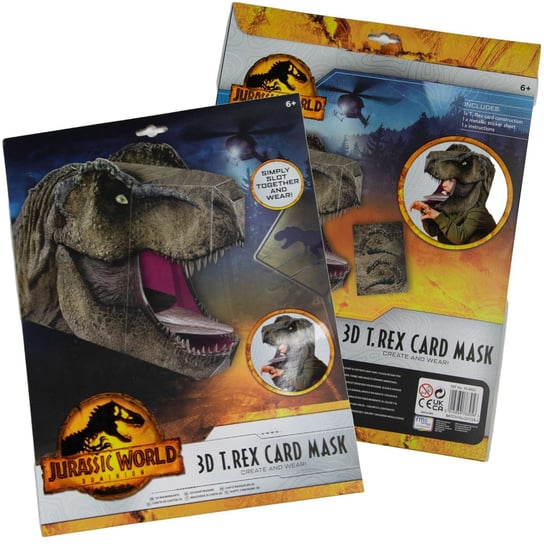Jurrasic World Kartonowa Maska Dinozaur T-Rex 3D RMS