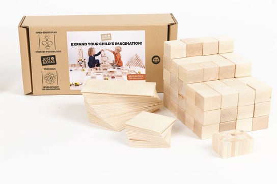 Just Blocks: klocki drewniane 160 elementów Just Blocks