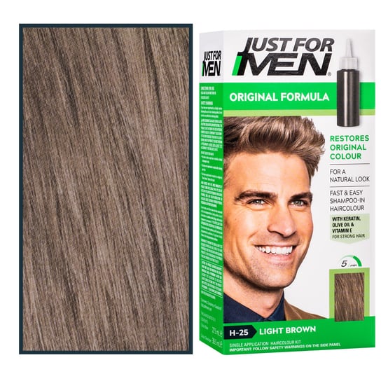 Just For Men farba odsiwiacz do włosów dla mężczyzn 66ml z witaminą E, rumiankiem H25 Light Brown Just For Men