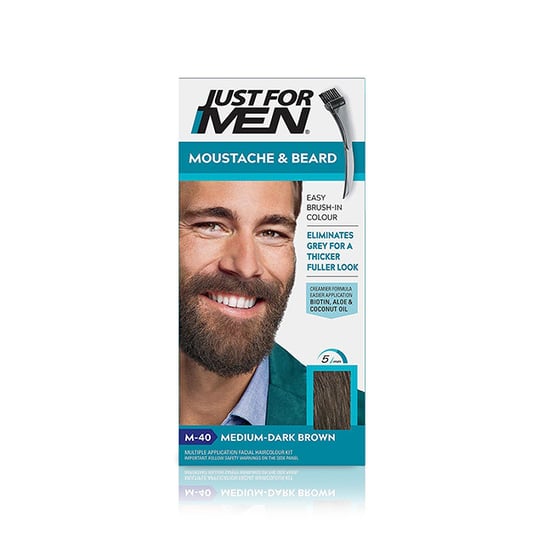 Just For Men, Moustache & Beard, Żel koloryzujący do brody i wąsów M-40 Średni Ciemny Brąz, 28 g Just For Men