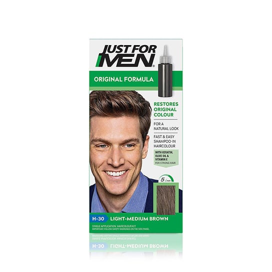 Just For Men, Original Formula, Szampon koloryzujący dla mężczyzn H-30 Jasny Średni Brąz, 66 ml Just For Men