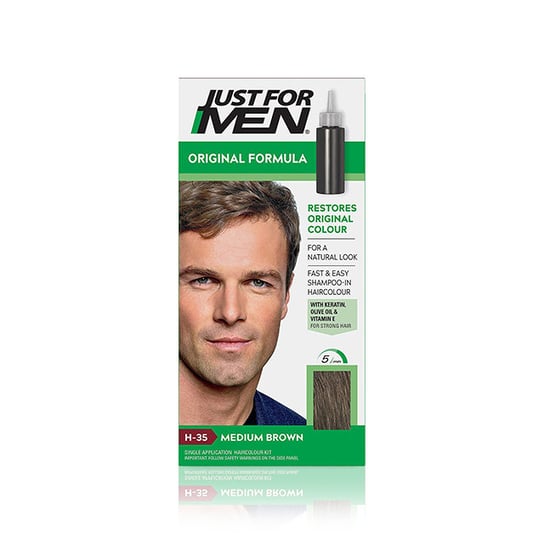 Just For Men, Original Formula, Szampon koloryzujący dla mężczyzn H-35 Średni Brąz, 66 ml Just For Men