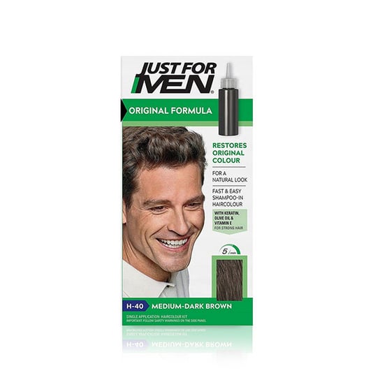 Just For Men, Original Formula, Szampon koloryzujący dla mężczyzn H-40 Średni Ciemny Brąz, 66 ml Just For Men