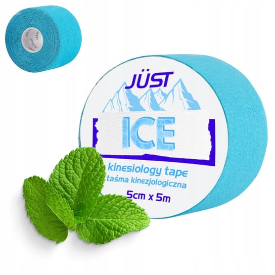 JUST ICE TAPE taśma kinezjologiczna chłodząca BLUE 5m x 5cm z mentolem Just