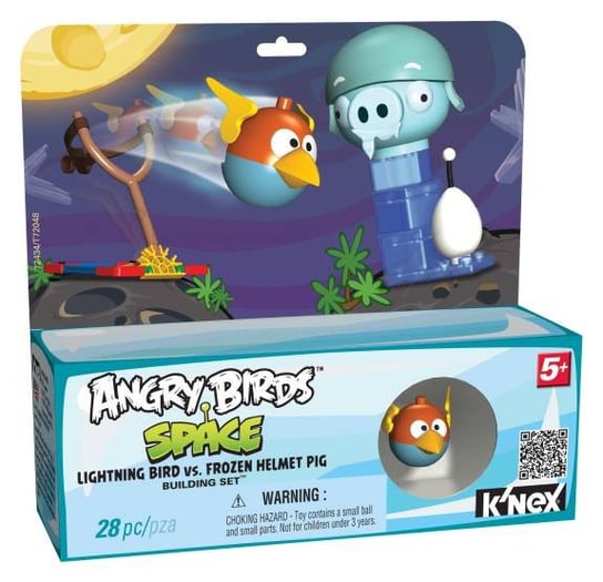 K'nex, Angry Birds Space, gra zręcznościowa Ptak Błyskawica kontra Zmrożona Świnia w hełmie, zestaw K'Nex