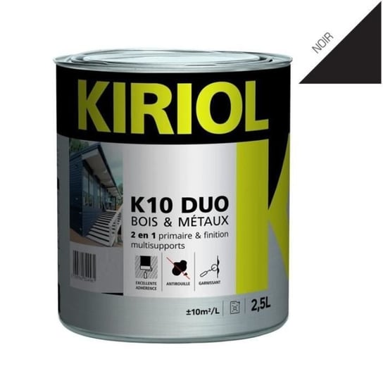 K10 DUO GLOSSY BLACK 2.5L - Podkład/lakier na bazie żywic alkidowych - KIRIOL Black Inna marka