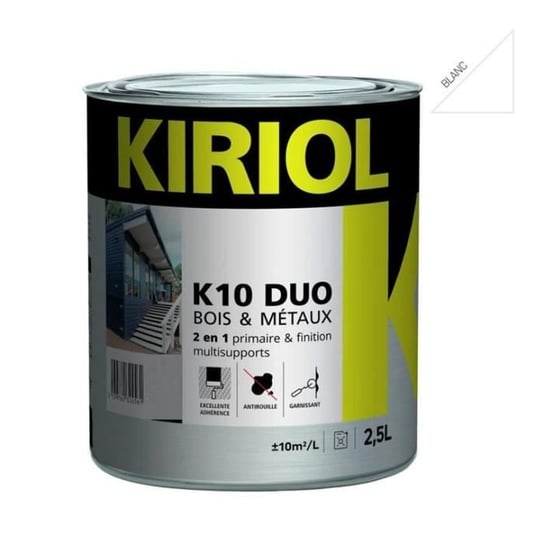 K10 DUO GLOSSY WHITE 2,5L -Podkład/lakier na bazie żywic alkidowych-KIRIOL Biały Inna marka