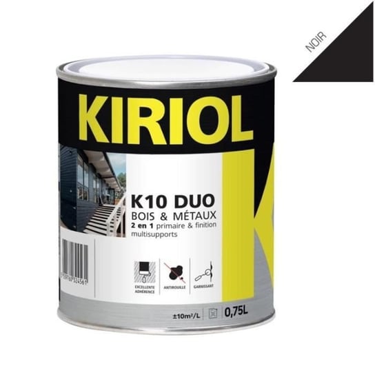 K10 DUO SATIN BLACK 0,75L -Podkład/lakier na bazie żywic alkidowych-KIRIOL Czarny Inna marka