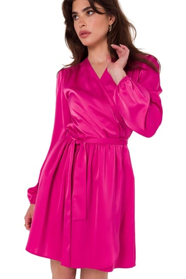 K175 Sukienka rozkloszowana - różowa (kolor róż, rozmiar 2XL/3XL) Inna marka