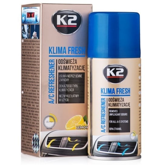K2 KLIMA FRESH Lemon 150ml: Środek do odświeżania klimatyzacji K2