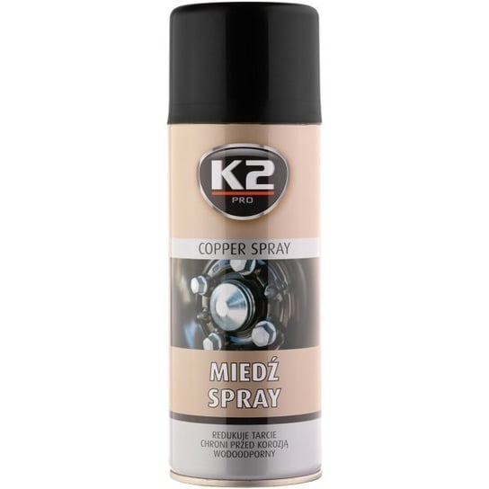 K2 Miedź Spray 400ml: Wysokotemperaturowy, szybkoschnący smar miedziowy K2