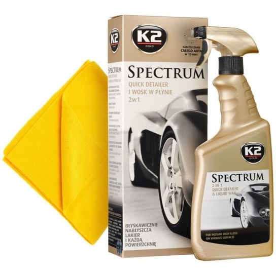 K2 Spectrum 700ml: Syntetyczny wosk w płynie, Quick Detailer z mikrowłóknem K2