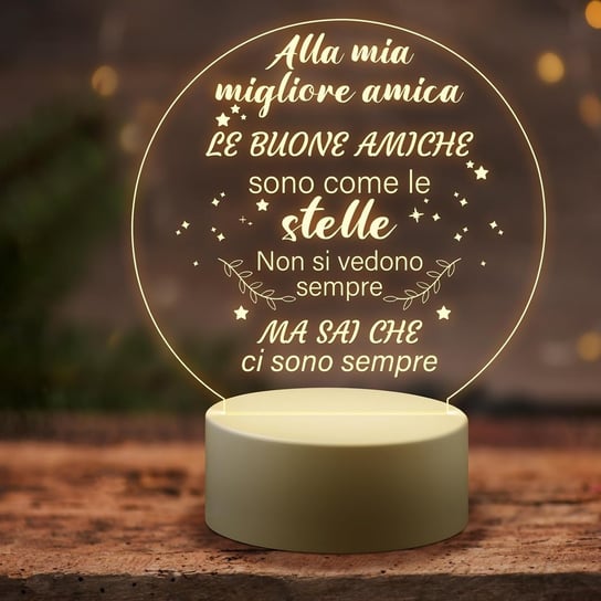 KAAYEE Lampka – Idealny Prezent dla Przyjaciela! napis na lampce po włosku NIKCORP