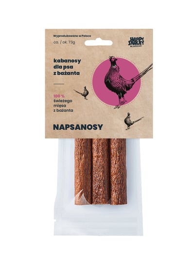 Kabanosy z bażanta 3szt / NAPSANOSY Happy Snacky