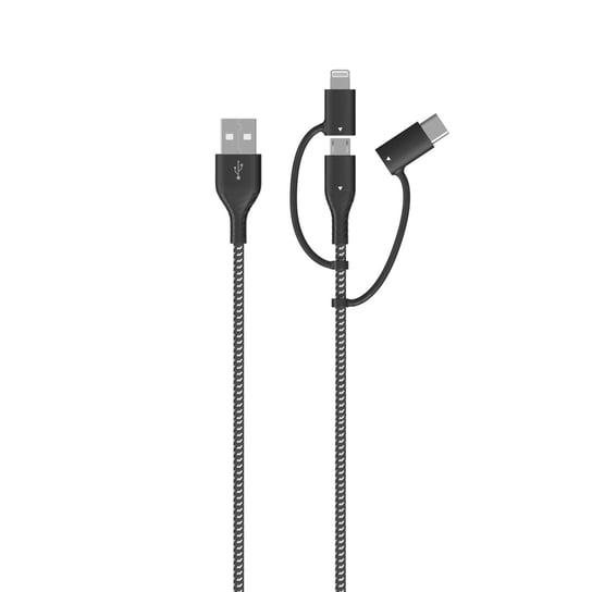 Kabel 1,2 m micro USB/USB-C/Lightning Qilive czarny Qilive