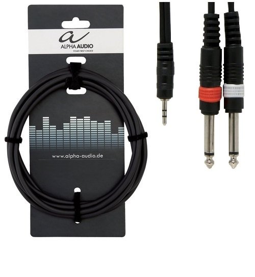 Kabel   1xJack 3,5mm S. - 2xJack 6,3mm M. 6m /ALPHA AUDIO Inny producent