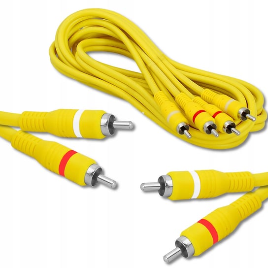 Kabel 2 Wtyki Rca - 2 Wtyki Rca 1.5M Żółty Lamex