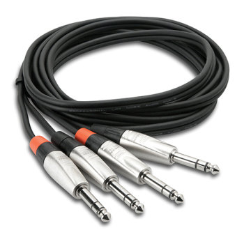 Kabel 2 x 6.35 mm Jack (TRS) - 2 x 6.35 mm Jack (TRS) HOSA Pro HSS-005X2, 1.5 m Hosa