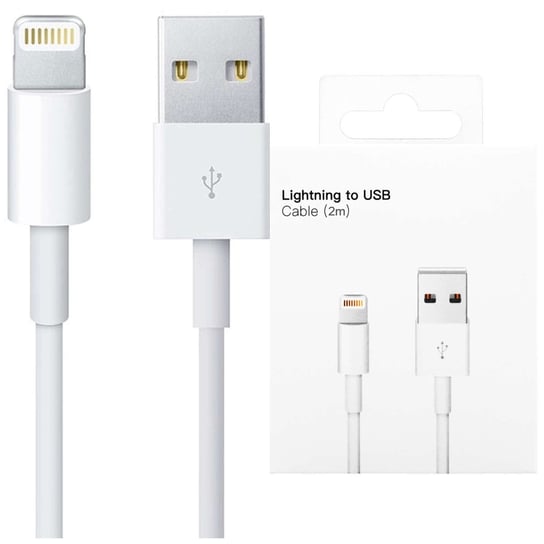 Kabel 2m Lightning do USB-A USB do Apple iPhone, iPad, iPod BOX Biały Alogy