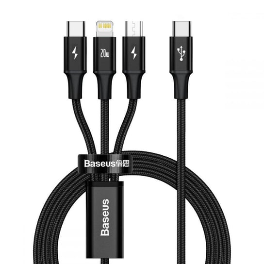 Kabel 3In1 Baseus Rapid Type-C & Lightning & Micro-Usb Cable Pd20W 150Cm Black Baseus