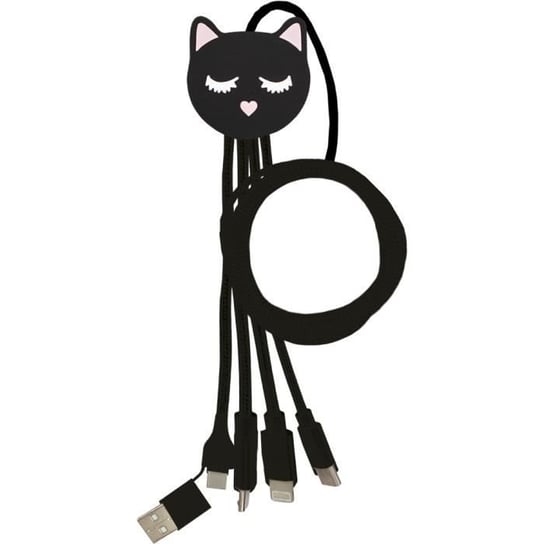 Kabel 5 w 1 Andy USB A+C/micro USB i USB C oraz Lightning 1m Cat Yello Koko YELLO KOKO