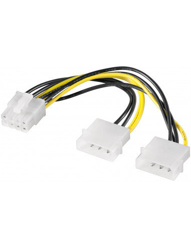 Kabel/Adapter zasilający karty graficznej do komputera, PCI-E na PCI Express 8-pinowy - Długość kabla 0.15 m Goobay