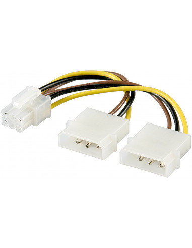 Kabel/Adapter zasilający karty graficznej do komputera, PCI-E/PCI Express 6-pinowy - Długość kabla 0.15 m Goobay