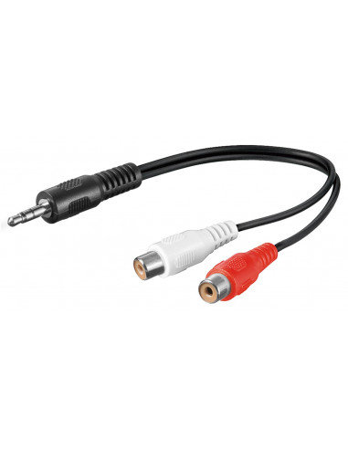 Kabel adaptera audio 3,5 mm, wtyk na gniazdo cinch stereo - Długość kabla 0.2 m Goobay