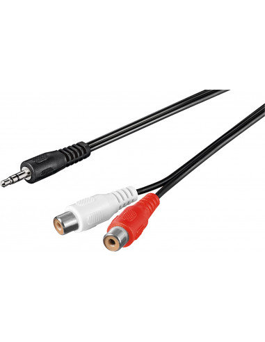 Kabel adaptera audio 3,5 mm, wtyk na gniazdo cinch stereo - Długość kabla 1.5 m Goobay