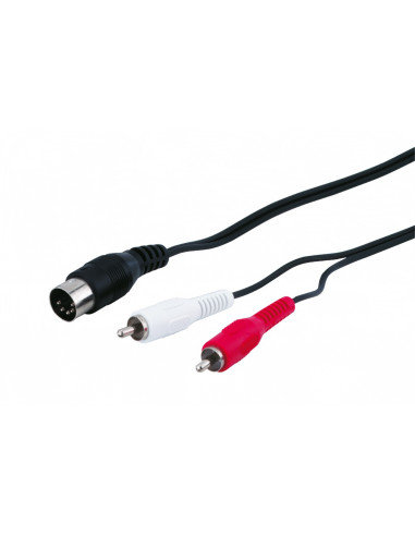 Kabel adaptera audio, wtyk DIN na wtyk cinch stereo - Długość kabla 1.5 m Goobay
