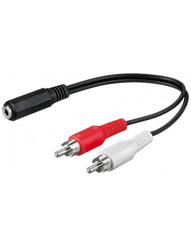 Kabel adaptera audio z gniazdem 3,5 mm na wtyk cinch - Długość kabla 0.2 m Goobay
